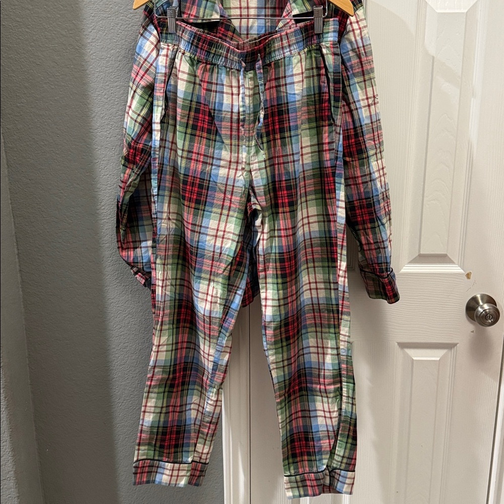 Hill House women’s Quentin pajama set white tartan size small - Picture 4 of 6
